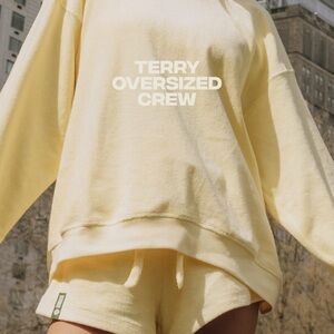 Daily Drills Terry oversized crew color Butter